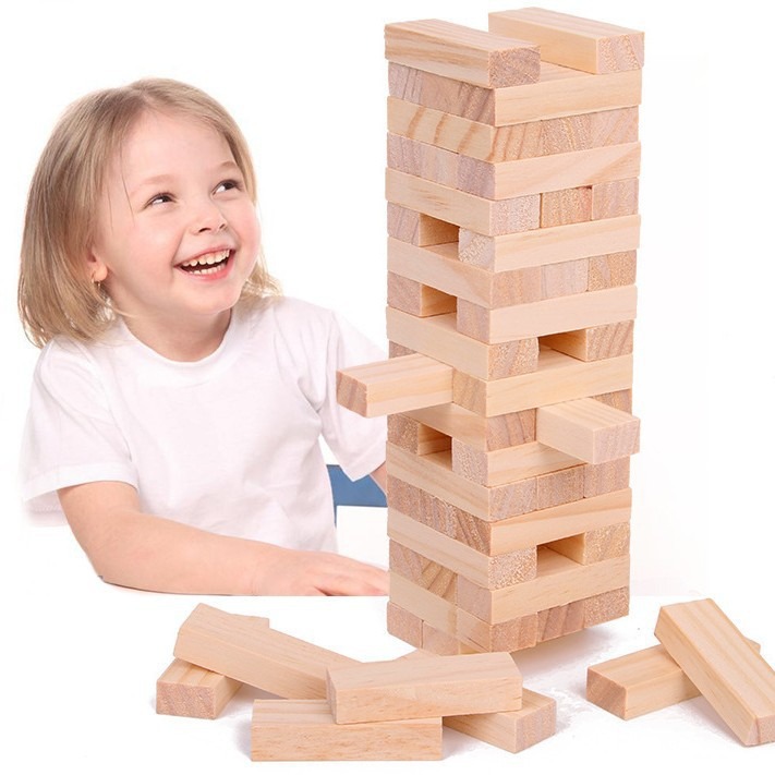 Kids Education Login - Bloques de Construcción de Madera Natural,