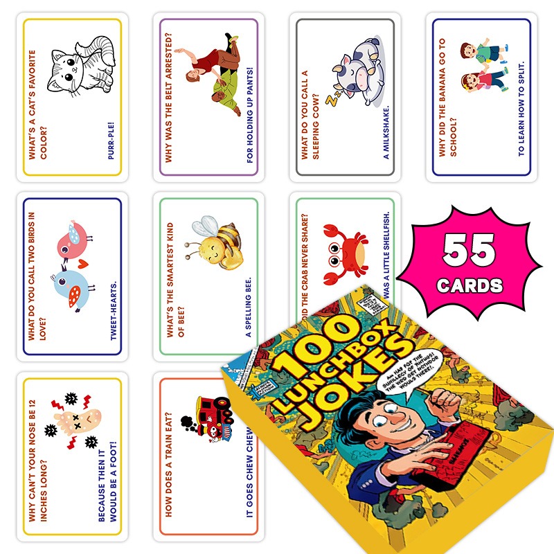 Kids Education Questions - 100 Tarjetas de Chistes para Loncheras,