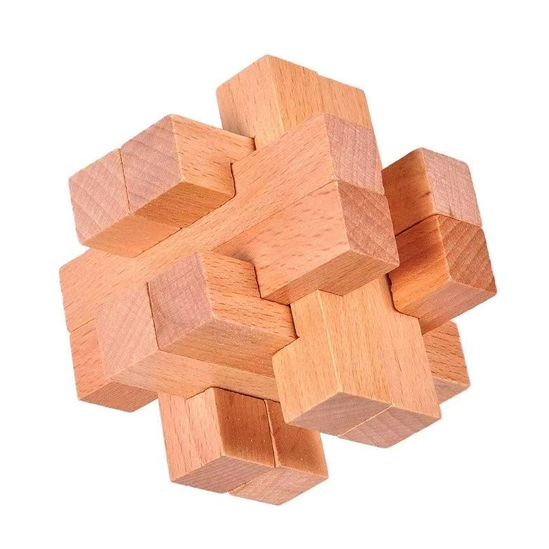 Brain Teaser Cube - Rompecabezas de madera para adultos y