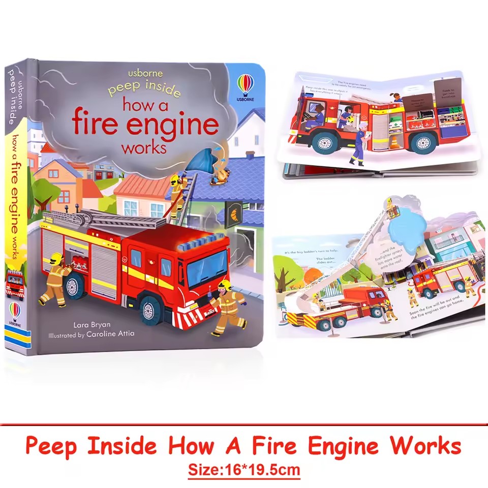 Usborne Peep Inside How A Fire - Kids Education In Us reseña y precio