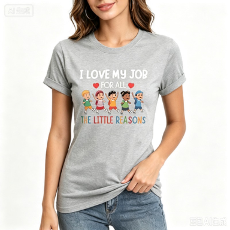 Camiseta de manga corta para m - Kids Education Jobs reseña y precio